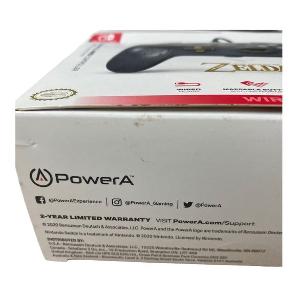 NINTENDO SWITCH ENHANCED WIRED CONTROLLER LEGEND OF ZELDA HYLIAN SHIELD POWERA” - Picture 6 of 8